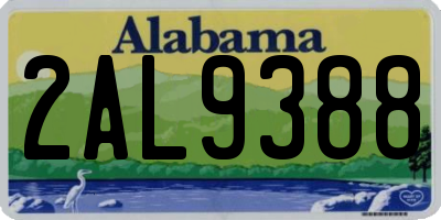AL license plate 2AL9388