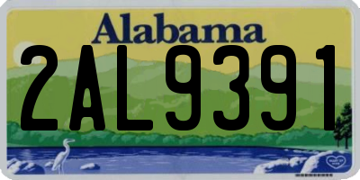 AL license plate 2AL9391