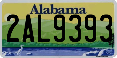 AL license plate 2AL9393