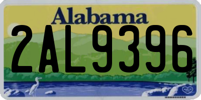 AL license plate 2AL9396