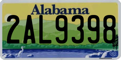 AL license plate 2AL9398