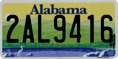 AL license plate 2AL9416