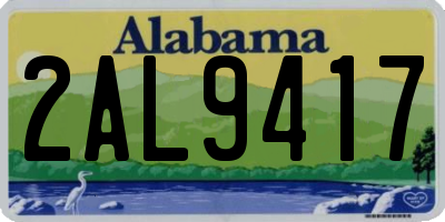 AL license plate 2AL9417