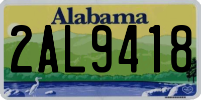 AL license plate 2AL9418