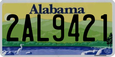AL license plate 2AL9421