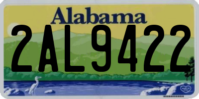 AL license plate 2AL9422