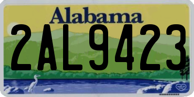 AL license plate 2AL9423