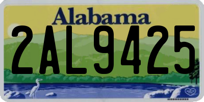 AL license plate 2AL9425