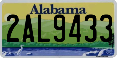 AL license plate 2AL9433