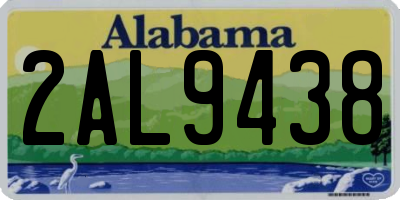 AL license plate 2AL9438