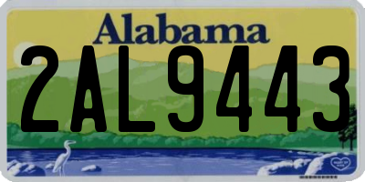 AL license plate 2AL9443