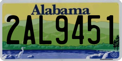 AL license plate 2AL9451