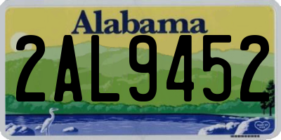 AL license plate 2AL9452