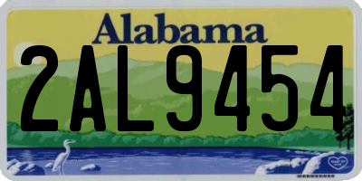AL license plate 2AL9454