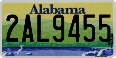 AL license plate 2AL9455