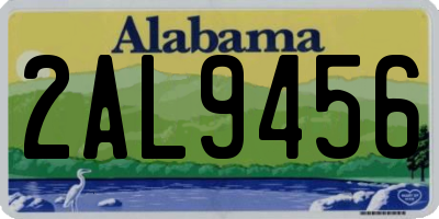 AL license plate 2AL9456