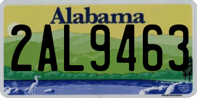 AL license plate 2AL9463