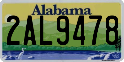 AL license plate 2AL9478