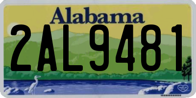 AL license plate 2AL9481