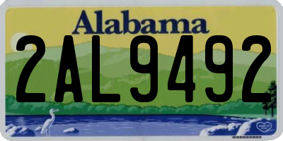 AL license plate 2AL9492