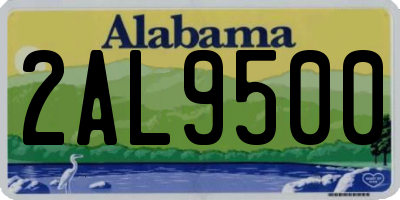 AL license plate 2AL9500