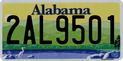 AL license plate 2AL9501