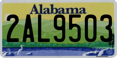 AL license plate 2AL9503