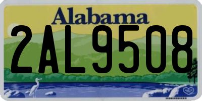 AL license plate 2AL9508