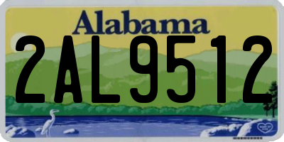 AL license plate 2AL9512