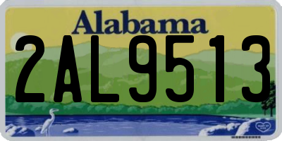 AL license plate 2AL9513