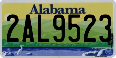 AL license plate 2AL9523