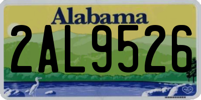 AL license plate 2AL9526