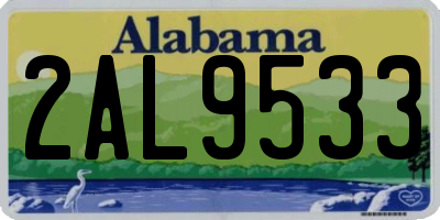 AL license plate 2AL9533