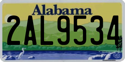 AL license plate 2AL9534