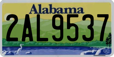 AL license plate 2AL9537