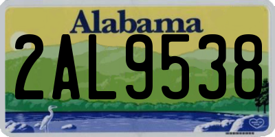 AL license plate 2AL9538