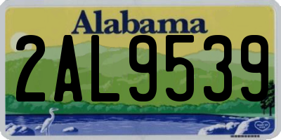 AL license plate 2AL9539