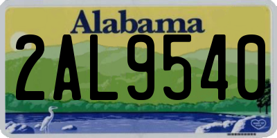 AL license plate 2AL9540
