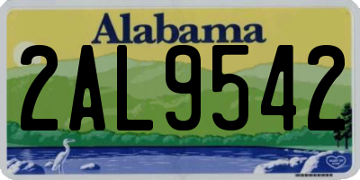 AL license plate 2AL9542