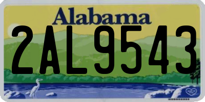 AL license plate 2AL9543