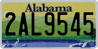 AL license plate 2AL9545