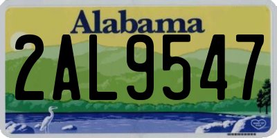 AL license plate 2AL9547