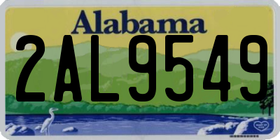AL license plate 2AL9549