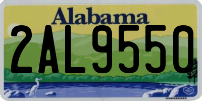 AL license plate 2AL9550