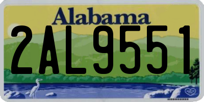 AL license plate 2AL9551