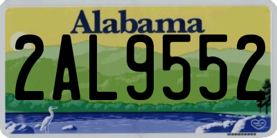 AL license plate 2AL9552