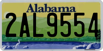 AL license plate 2AL9554