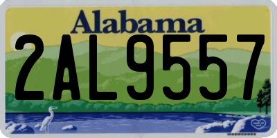 AL license plate 2AL9557