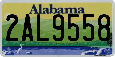 AL license plate 2AL9558