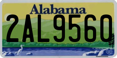 AL license plate 2AL9560
